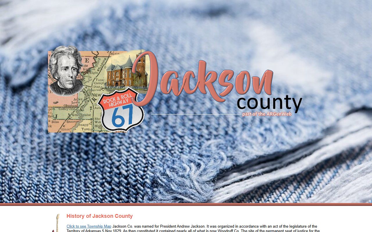 Jackson County ARGenWeb genealogy records page